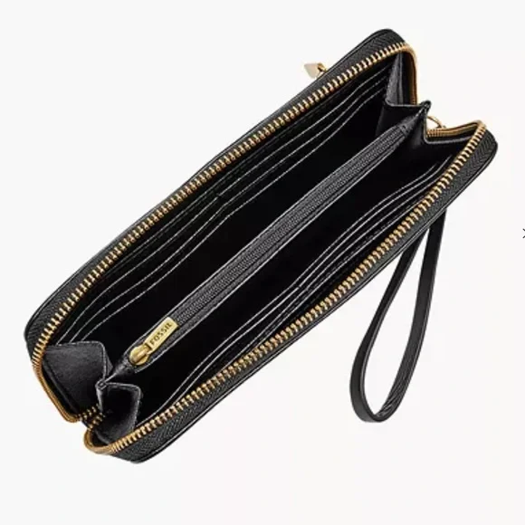 Fossil Black Jori RFID Zip Clutch Wallet - Picture 2 of 5